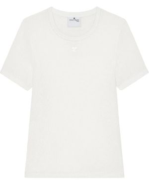 Courreges Textured Fabric T-Shirt - White