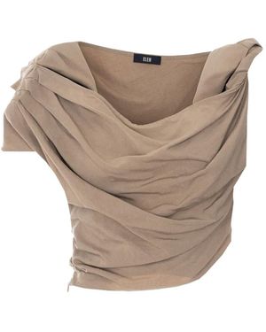 ELEH Knot Detail Draped Top - Grey
