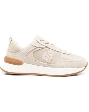 BOSS Emed-Logo Leather Trainers - White