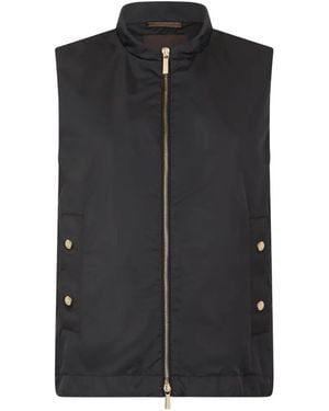 Moorer Zip-Up Gilet - Black