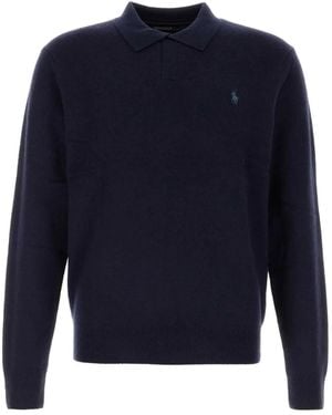 Polo Ralph Lauren Classic Polo Collar Long Sleeve Pullover - Blue