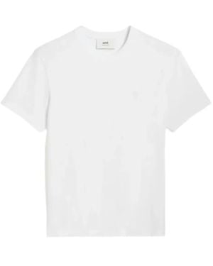Ami Paris Ami de Coeur embroidered T-shirt - Weiß