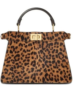 Fendi Peekaboo Iseeu Shopper Met Luipaardprint - Bruin