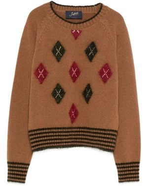 The Seafarer Pullover mit Rautenmuster - Braun
