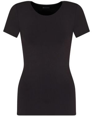 ARMANI EXCHANGE Logo-Embroidered T-Shirt - Black