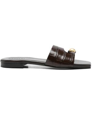 DONNARì Croc-Effect Flat Sandals - White