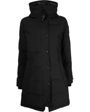 Canada Goose Thigh-Length Padded Parka Jacket - Black