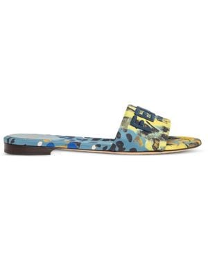 Fendi Sunshine Logo Sandals - Green