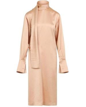 Carven Kleid mit Schalkragen - Natur