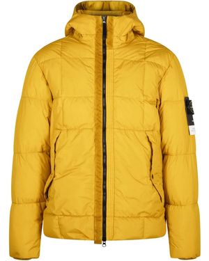 Stone Island Crinkled "Mustard" Padded Jacket - Yellow