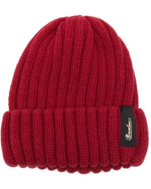 Borsalino Ribbed Cashmere Beanie - Red