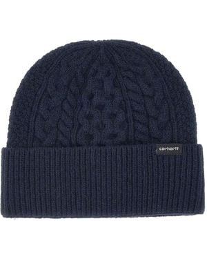 Carhartt Caster Beanie Mit Zopfmuster - Blau