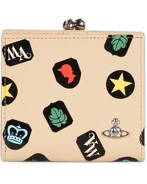 Vivienne Westwood Graphic-Print Orb-Plaque Wallet - Natural