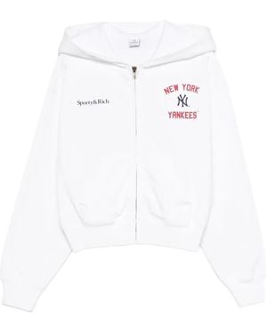 Sporty & Rich Homerun ジップアップ パーカー - ホワイト