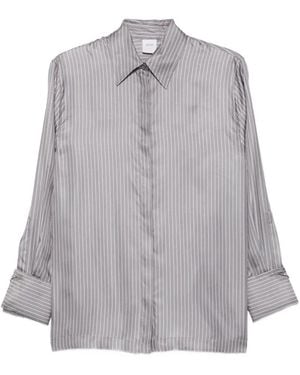 Caliban Vertical-Stripe Shirt - Grey
