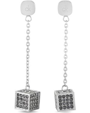 Calvin Klein クリスタル ピアス - ホワイト