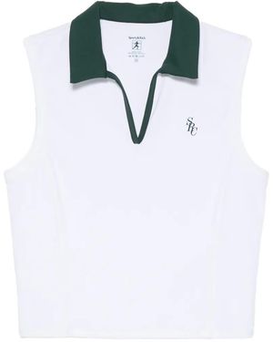 Sporty & Rich Src Logo-Print Sleeveless Top - White