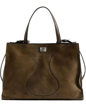 Zadig & Voltaire Sac Cabas En Daim À Détail Incurvé - Marron