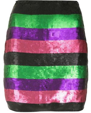 Amir Slama Sequin Striped Skirt - Multicolor