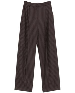 Elisabetta Franchi Pinstripe-Print Wide-Leg Pants - White