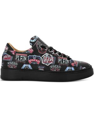 Philipp Plein Carson Patches Low-Top Trainers - Black