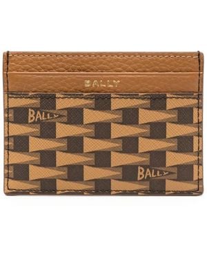 Bally Pennant Leather Cardholder - Brown
