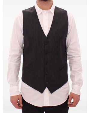 Dolce & Gabbana Pinstripe Single-Breasted Waistcoat - Black