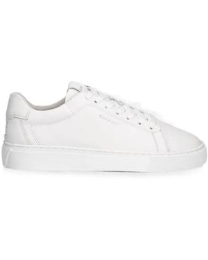 GANT Logo-Print Leather Trainers - White