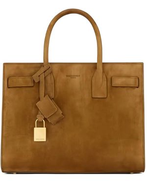 Saint Laurent Bolso shopper Sac de Jour baby de ante - Marrón