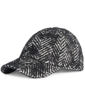 Fay Herringbone Baseball Cap - Grey