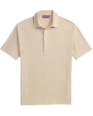 Ralph Lauren Embroidered Linen Polo Shirt - Natural