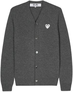 COMME DES GARÇONS PLAY Heart-Patch Wool Cardigan - Grey