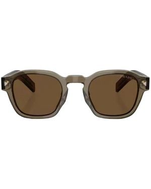 Prada Transparent Round-Frame Sunglasses - Brown