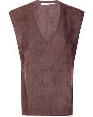 ABSOLUT CASHMERE Miriam V-Neck Cashmere Vest - Brown
