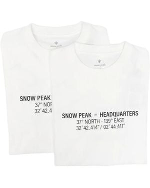 Snow Peak Print-Detail Short-Sleeve T-Shirt (Set Of Two) - White
