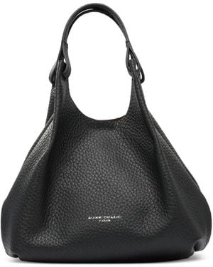 Gianni Chiarini Medium Dua Pebbled Leather Tote Bag - Black