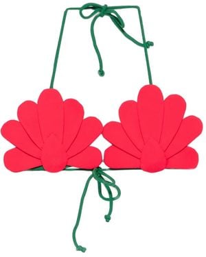 FARM Rio Scalloped-Edge Triangle Bikini Top - Red