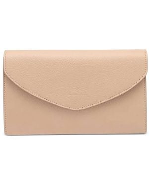 Il Bisonte Foldover Leather Clutch Bag - Natural