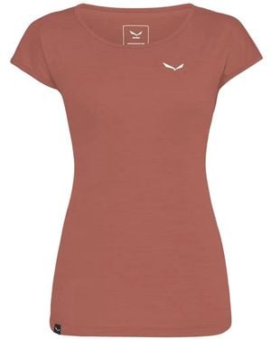 Salewa Puez Melange Dry Short-Sleeve T-Shirt - Pink