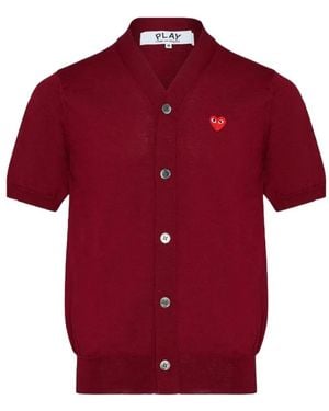 COMME DES GARÇONS PLAY Cárdigan Play Con Parche De Corazón De Manga Corta - Rojo