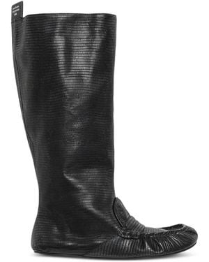 Acne Studios Slouch Moccasin Detail Knee-High Boots - Black