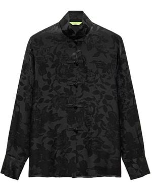 Shanghai Tang Jacquard Blouse - Black