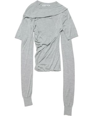 Acne Studios Asymmetrical T-Shirt - Gray