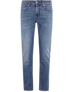 Re-hash Jeans Dritti Effetto Schiarito - Blu
