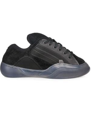 ERL Suede-Panelled Chunky-Sole Trainers - Black