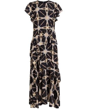 Marie Oliver Gestuftes Quinby Midikleid - Schwarz