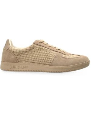 Palm Angels Suede-Panelled Mesh Sneakers - Natural