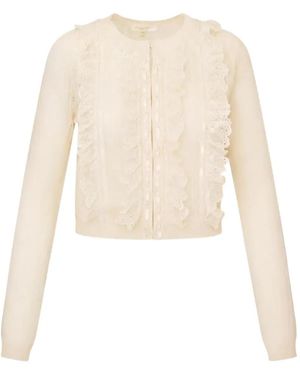 LoveShackFancy Cárdigan Melisse Con Volantes - Blanco