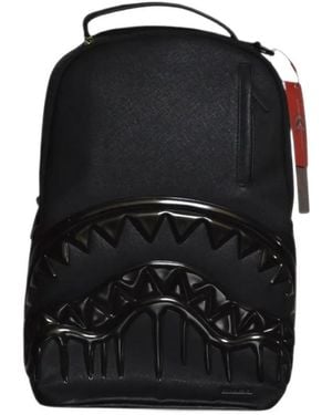 Sprayground Blacked Out Metallic Drip Panelled Backpack