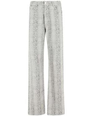 FEDERICA TOSI Snakeskin-print jeans - Grau